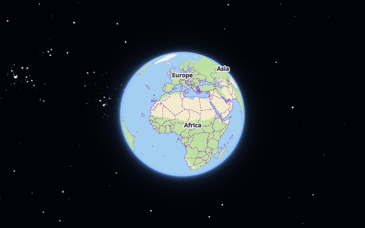 The globe with the atmosphere and stars